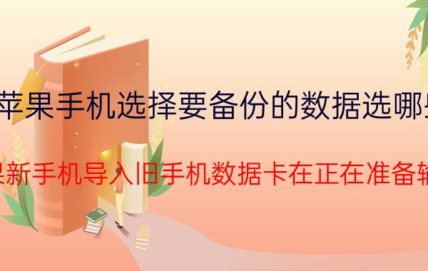 苹果手机选择要备份的数据选哪些 苹果新手机导入旧手机数据卡在正在准备输入？